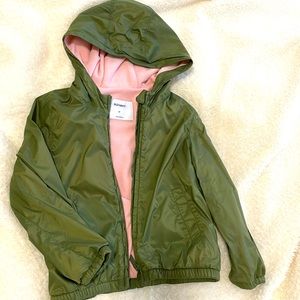 Girl police green lined windbreaker